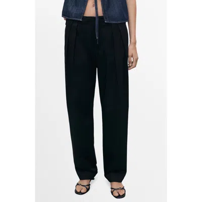 Mango Straight Leg Cotton Pants In Multi