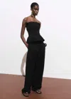 Mango Pantalon Droit À Pinces En Coton Noir - Femme - 42 -