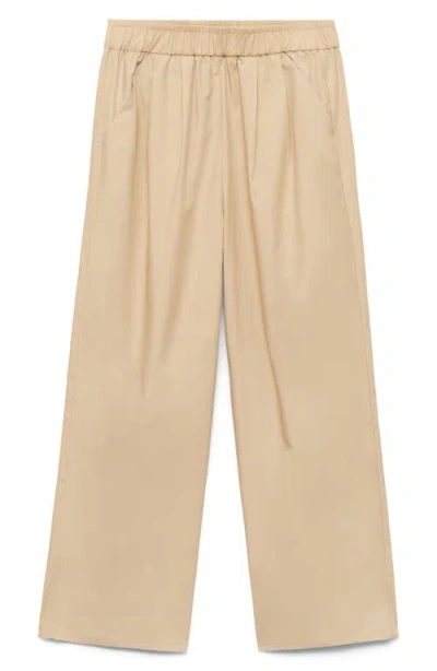 Mango Straight Leg Crop Pants In Neutral