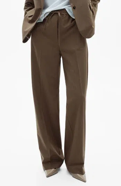 MANGO MANGO STRAIGHT LEG DRAWSTRING PANTS