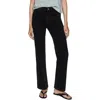 Mango Miami Mid Rise Straight Leg Jeans In Black