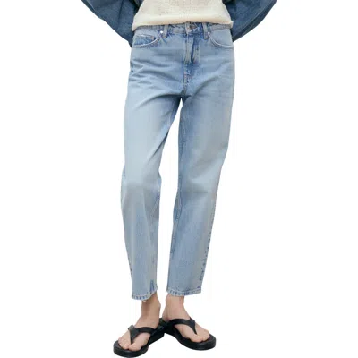 Mango Straight Leg Jeans In Blue