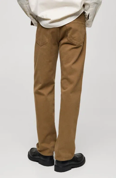 Mango Straight Leg Jeans In Medium Brown