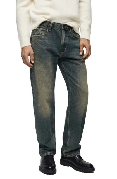 Mango Straight Leg Jeans In Mint Green