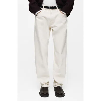 Mango Straight Leg Jeans In Off White