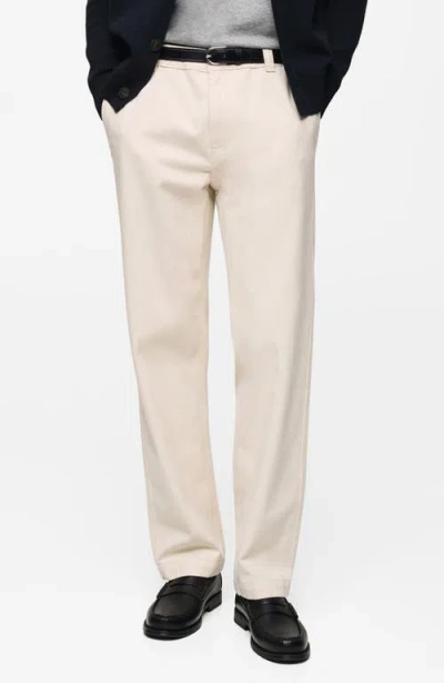 Mango Straight Leg Jeans In Off White