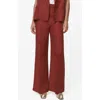 Mango Straight Leg Linen Blend Pants In Brown