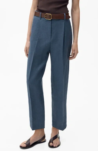 Mango Straight Leg Linen Pants
