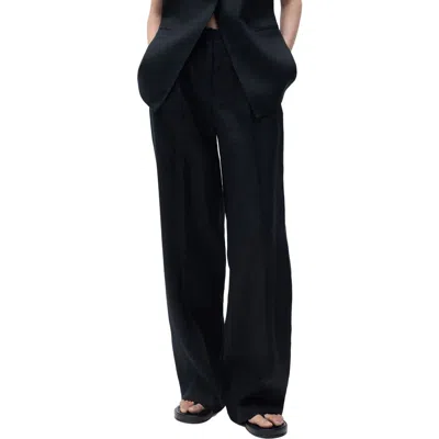Mango Straight Leg Linen Pants