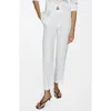 Mango Women's Cotton Wide Leg Trousers In White