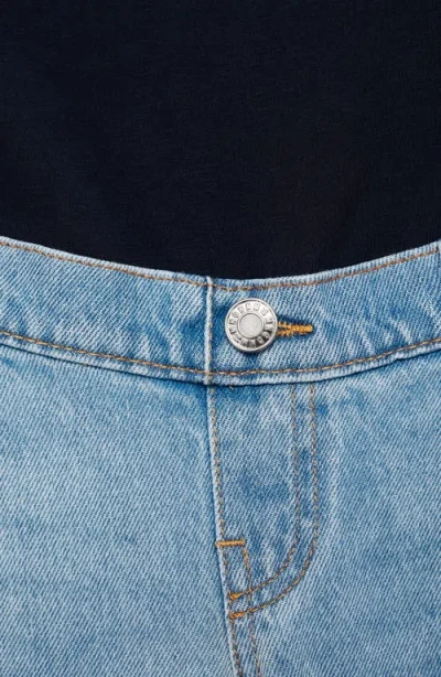 Mango Straight Leg Maternity Jeans In Medium Blue