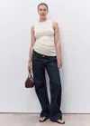 Mango Straight-leg Maternity Jeans With Stitching Detail Open Blue In Blue