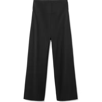 Mango Straight Leg Maternity Pants In Black