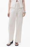 Mango Straight Mid-rise Trousers Ecru In Neutral