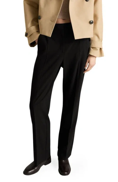 Mango Straight Leg Pants In Black