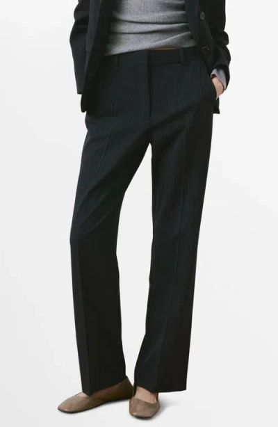 Mango Straight Leg Pants In Black