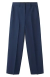 Mango Straight Leg Pants In Blue