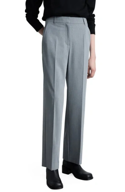 Mango Straight Leg Pants In Grey