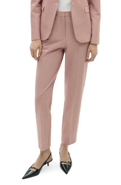 Mango Straight Leg Pants In Pastel Pink