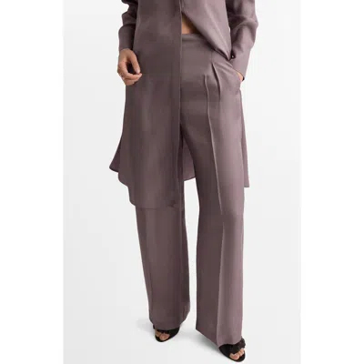 Mango Straight Leg Pants In Purple