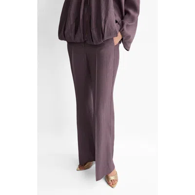 Mango Straight Leg Pants In Purple