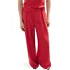 Mango Straight Lyocell Pants In Red