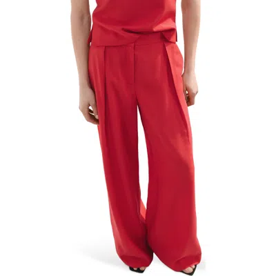 Mango Straight Leg Pants In Red