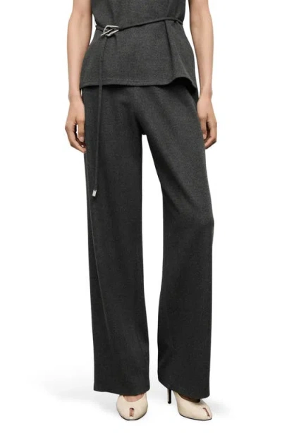 Mango Straight Leg Pull-on Pants In Gray