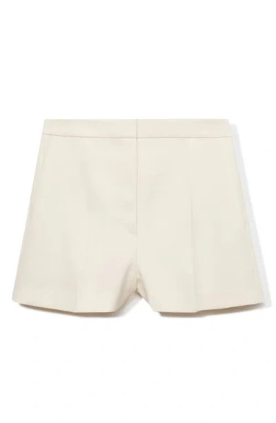 Mango Straight Leg Shorts In Neutral