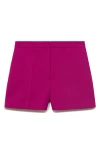 Mango Straight Mid-rise Shorts Fuchsia In Purple