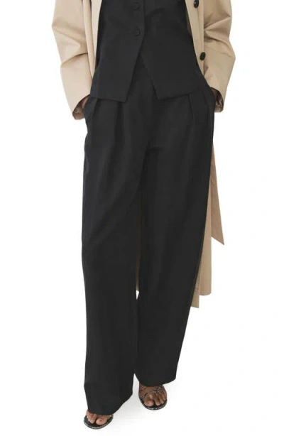 Mango Straight Leg Suit Pants In Black