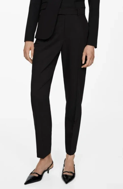 Mango Straight Leg Suit Pants In Black