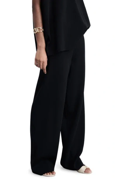 Mango Straight Leg Sweater Pants In Black