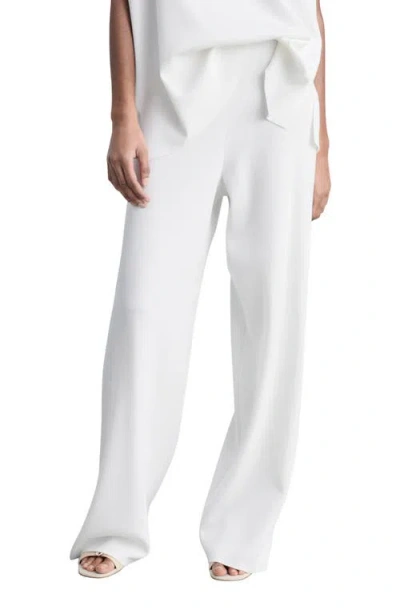 Mango Straight Leg Sweater Pants In White