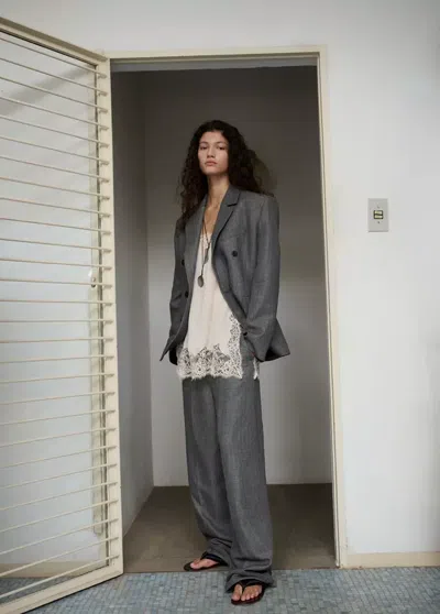 Mango Straight Linen-blend Suit Jacket In Multi