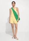 Mango Straight Mid-rise Shorts Pastel Yellow