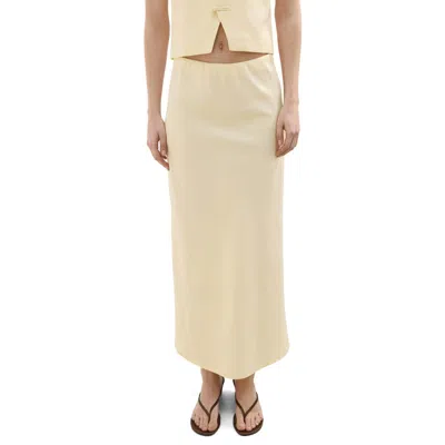 Mango Straight Midi Skirt In Nude