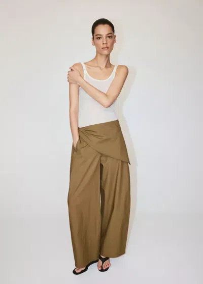 Mango Straight Pants With Removable Scarf In Brown