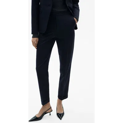 Mango Straight Suit Pants In Black