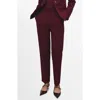 Mango Straight Suit Pants In Burgundy