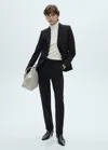 Mango Straight Suit Trousers Black