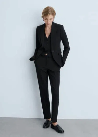 Mango Pantalon Droit Costume In Noir