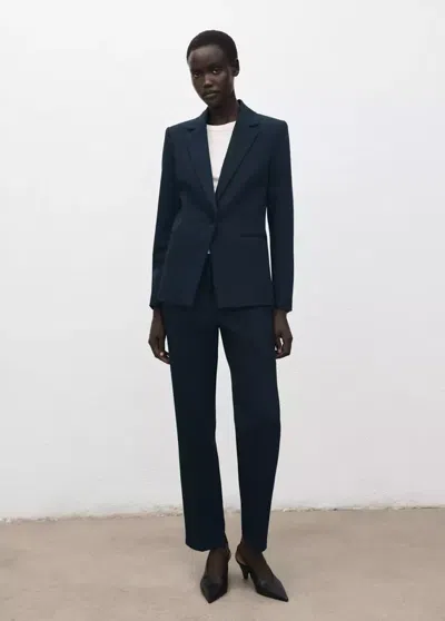 Mango Straight Suit Trousers In Multi