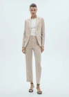 Mango Straight Suit Trousers In Light/pastel Grey