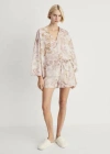 Mango Pyjama Shorts With Floral Detail In Light/pastel Grey