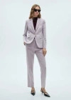 Mango Straight Suit Trousers In Light/pastel Purple