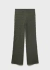 Mango Straight Textured Trousers Khaki In Khaki