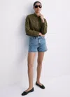 Mango Straight-fit Denim Shorts In Medium Blue