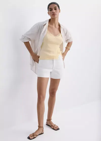 Mango Straight-fit Denim Shorts In White