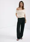 Mango Straight-fit Lyocell Pants In Black